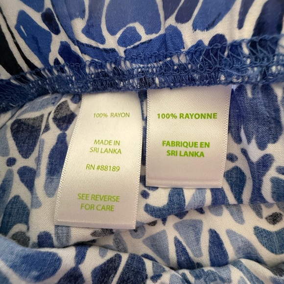 Lilly Pulitzer Bal Harbour Palazzo Pants Blue White Taverna Tile Allover Small - Picture 9 of 10